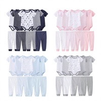 Combinaison à manches courtes prête à être expédiée, 100% coton, combinaison à manches courtes pour bébé, douce pour la peau, couleur unie, ensemble de barboteuses pour nouveau-né