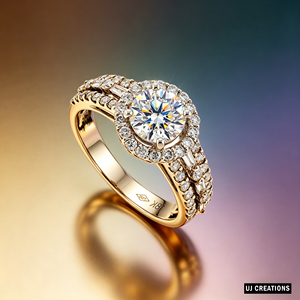 Personnalisé 10K | 14K | Bague de mariage romantique en or massif 18 carats avec diamant rond de 1 carat cultivé en laboratoire, certifié IGI, qualité VVS-VS, taille brillant - Product Image 3
