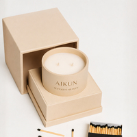 Bougie parfumée en cire de soja AIKUN pour boutique, avec logo personnalisé, en boîte cadeau, pour commandes en gros en usine