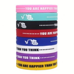 Party Supplies Pulseras De Goma in Stock Customized Silicone Wristband Inspirational Quotes Silicone <b>Wrist</b> <b>Strap</b> Rubber Bracelet - Product Image 2