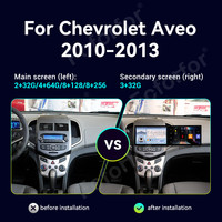 Autoradio 23 ''à double écran pour Chevrolet Aveo 2010-2013 Android 14 GPS Navigation Multimedia Player Wireless Carplay Head Unit