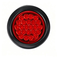 Feu arrière LED rond de 4 pouces pour remorque, 24 volts, feu arrière de camion, 24 LED, feu stop robuste pour poids lourds, rouge, ambre, blanc
