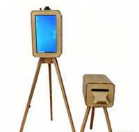 Photomaton numérique intelligent vintage en bois, portable, étanche, avec écran tactile, imprimante et appareil photo