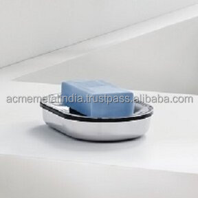 Porte-savon en acier inoxydable au design classique Argenterie de qualité supérieure Porte-savon mural en acier Accessoire de salle de bain élégant - Product Image 6