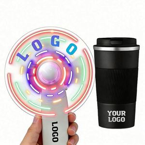 Wholesale Mini Portable Logo Battery Led Display Hand Message Fan Wedding Guest Giveaway Business Event Promo Gift - Product Image 1