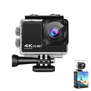 กล้อง Go Pro สไตล์กล้องจริง4K 3840*2160 60fps กล้องกีฬาแอ็กชันกันน้ำ EIS พร้อม WIFI รวมชุดอุปกรณ์เสริมหมวกกันน็อค