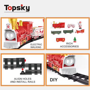 Ensemble de jouets de <span class=keywords><strong>train</strong></span> électrique à assembler soi-même, <span class=keywords><strong>train</strong></span> électrique en plastique <span class=keywords><strong>pour</strong></span> enfants, voie ferrée alimentée par batterie, jouets à fente en matériau PC, cadeaux de Noël - Product Image 4