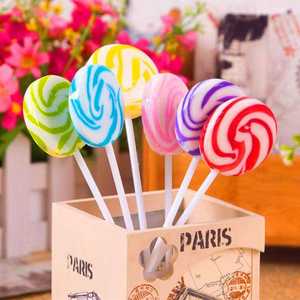 Vente en gros de bonbons durs personnalisés en vrac, sucettes arc-en-ciel colorées, grandes sucettes colorées - Product Image 6