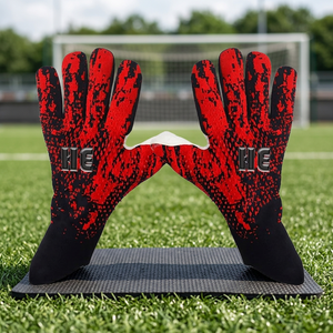 Latest <b>Model</b> Cheap Price Goalkeeper Gloves In Solid Color Design Your <b>Own</b> Sports Wear Football Goalkeeper Gloves Red Black Color - Product Image 4