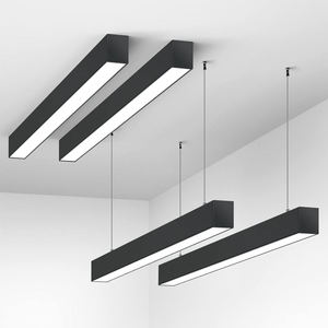 Hiện đại Anti-Glare LED tuyến tính dải đèn bao gồm màu đen trong nhà văn phòng chiếu sáng với PC khuếch tán nhà máy trực tiếp bán riêng - Product Image 1
