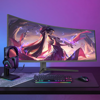 Moniteur PC de jeu incurvé 49 pouces 5K 165Hz LED moniteur d'ordinateur sans cadre avec grand écran pour les joueurs