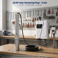 Pompe solaire immergée pour puits profond de 6 pouces, 20HP 15KW, ultra haute pression 270m, hybride AC/DC