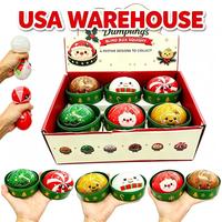 Squishies de Noël en forme de boulettes de pâte vapeur, jouet anti-stress souple à remontée lente, coloré, en provenance de l'entrepôt américain