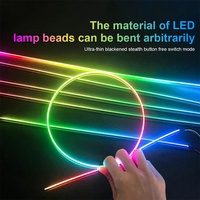 Bande LED acrylique 18-en-1 à effets RGB dynamiques, lampe décorative intérieure, éclairage d'ambiance automobile contrôlé par application