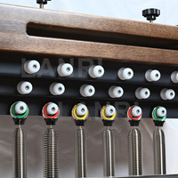 Reformer de Pilates Ajustable de Madera de Nogal Negro, Duradero, Mejora el Equilibrio Corporal para Entrenamientos en Casa y Gimnasio, Ecológico