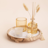 Diffuseur de parfum LANJO en verre naturel sans BPA avec plateau décoratif pour bougie chauffe-plat, parfum longue durée 3 mois pour salon et chambre