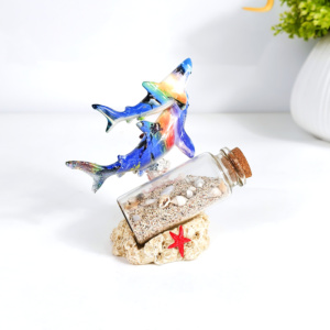 Ornements artisanaux en résine, globe à neige avec animaux marins, bouteille de sable, motifs dauphin, <span class=keywords><strong>requin</strong></span>, tortue, souvenirs de plage personnalisés - Product Image 6