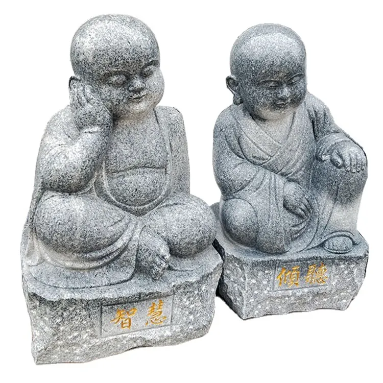 Estatua pequeña de Buda para niños, escultura pequeña de kung-fu, tallada de pequeño monje