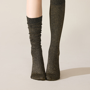 <span class=keywords><strong>Calze</strong></span> al ginocchio traspiranti da donna all'ingrosso, <span class=keywords><strong>calze</strong></span> lunghe lucide con glitter per ragazze, ideali per la primavera - Product Image 3