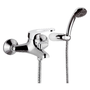 Mitigeur de bain à levier unique avec douchette chromé, longueur 22,2 cm, pour salle de bain - Product Image 1