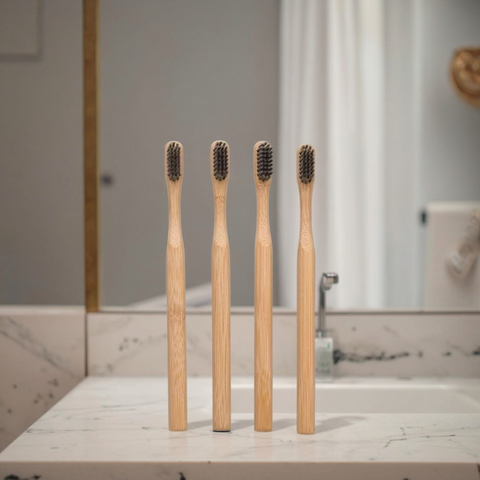 Eco-Friendly Custom Biodegradable Bamboo Toothbrush Home Use Natural Wooden Toothbrush with Silk Bristles and Travel Features