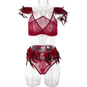 High Quality <b>Sexy</b> Lingerie Hot Selling Complex Craft Metal Chain Underwear 3 Piece <b>Set</b> - Product Image 5