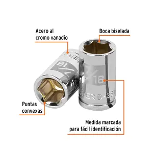 Juego de llaves de vaso de 6 puntas de 7/16 pulgadas, con accionamiento de 3/8 pulgadas, TRUPER - Product Image 2