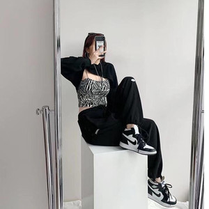 Primavera ed <span class=keywords><strong>estate</strong></span> <span class=keywords><strong>pantaloni</strong></span> larghi larghi a vita alta a vita alta americani Leggings Casual da donna - Product Image 3