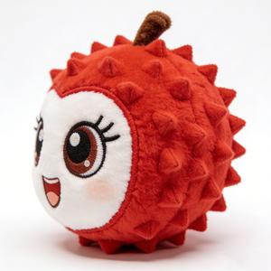 Peluche de rambutan personalizado, juguete de peluche de fruta tropical con púas, muñeco de rambutan rojo, almohada de peluche de fruta, fruta exótica de dibujos animados - Product Image 2
