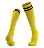 Chaussettes de football montantes pour adultes 100 % polyester respirantes séchage rapide écologiques antibactériennes imprimé saison printemps