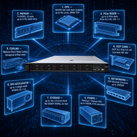 Serveur en rack SR630 V3 1U, double processeur Xeon 4e génération, DDR5-4800, PCIe 5.0, virtualisation, testé en entreprise
