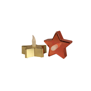 de rojo metálico estrella vela sin llama LED solar luz del té para la fiesta de Navidad de Casa decora - Product Image 1