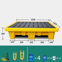 Palette de confinement des déversements de 1380 x 1380 x 900 mm, 1100 litres, pour réservoir IBC