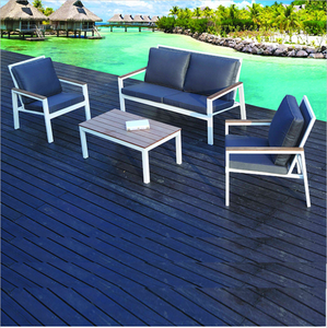 Canapé de jardin moderne italien pour terrasse, fauteuil de loisirs et table basse, mobilier d'extérieur en aluminium pour hôtel et villa - Product Image 3