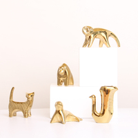 Figurine en céramique Statue d'animal de la vie Ornement d'armoire Sculpture d'animal d'art doré Vente en ligne pour la décoration intérieure