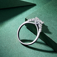 Cincin Moissanite 1.2CT Bentuk Hati D VVS1 Kustom, Cincin Pertunangan Perak Sterling 925 untuk Wanita, Sertifikasi GRA, Perhiasan Grosir