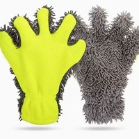Gant de lavage de voiture en microfibre chenille pour le nettoyage des roues, des pneus et de la carrosserie, sans rayures, à cinq doigts, pour le lavage de voiture à domicile