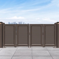 Portail pliant motorisé moderne en acier inoxydable de haute qualité, ouverture automatique rétractable pour allée de maison, conception de portail pliant