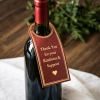 Étiquette personnalisée pour le col de bouteille, emballage personnalisé en boîte, boîte en papier pour bouteille de vin, marquage du produit et présentation en magasin