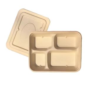 Tapa de caja Bento de bambú biodegradable blanco natural, estampado de laminación mate CMYK/Pantone, cartón relacionado con alimentos para ensaladas - Product Image 5