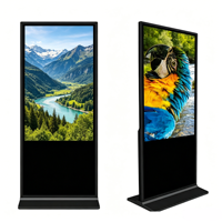 Layar LCD Sentuh Vertikal 55 Inci, Dapat Dipasang di Lantai, Mendukung Grafik Animasi, Pemutar Video HD, Layar Sentuh Kapasitif 10 Titik
