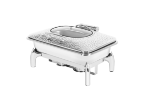 Calentador de Comida Hidráulico con Tapa Martillada de 9L, Calentador de Buffet de Acero Inoxidable con Ventana de Vidrio para Servicio de Catering en Restaurantes - Product Image 2