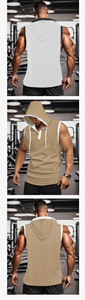 Nouveau Gilet de Sport Grande Taille Personnalisé pour Homme – Séchage Rapide, Couleur Unie, Sans Manches, à Capuche – Idéal Été - Product Image 6