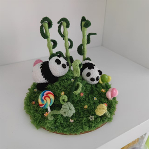 Crochet fait à la main réaliste style campagnard fleurs décoratives conception créative tricoté ornement de jardin noël nouvel an mère - Product Image 1