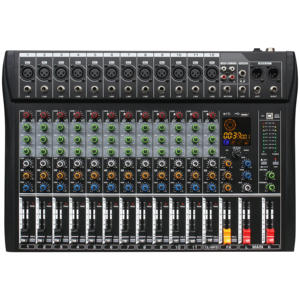 Mezclador <span class=keywords><strong>de</strong></span> Audio Analógico Profesional Serie BK <span class=keywords><strong>de</strong></span> 6/8/12 Canales con Faders Deslizantes y 99 Efectos DSP para Podcast y Transmisión en Vivo - Product Image 3