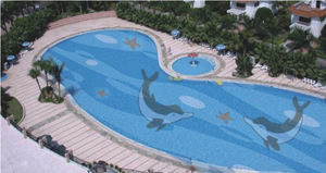 Mosaïque en céramique de porcelaine en forme de dauphin, directement de l'usine, pour carrelage de piscine - Product Image 4