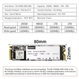 Kdata Solide State Drive Hard Drive, Hard Drive Interno Pcie 128gb 256gb 2tb 240gb 512gb Nvme M.2 Ssd 1tb - Product Image 5