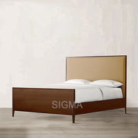 Mobilier d'intérieur antique, ensemble chambre confortable et relaxant en bois de pin 1.8 m, lit en bois queen size