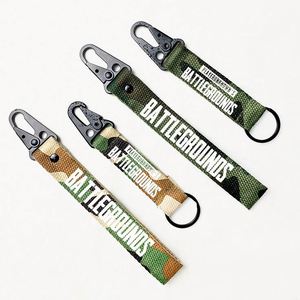 Promotional Gift Custom Carabiner Climbing Motorcycle Car Keychain Nylon Fabric Wrist Wristlet Key Chains - Product Image 1