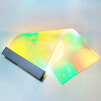 Écran LED en plastique transparent souple, module de film LED flexible pour l'installation sur verre commercial, affichage publicitaire
